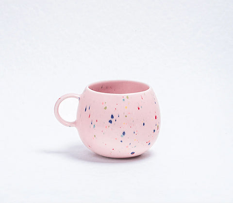 Rose stoneware mug, rainbow