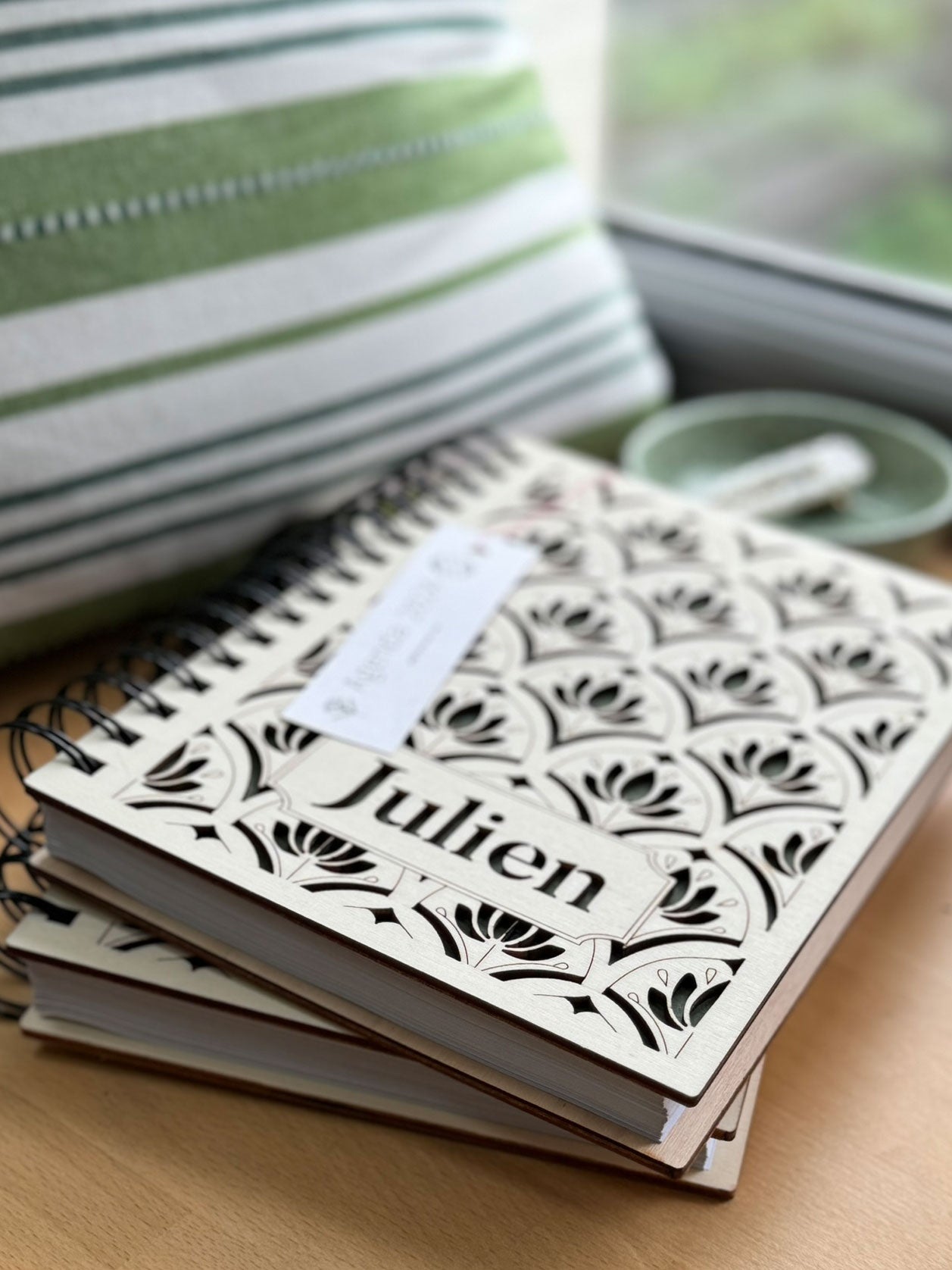 2024 diary in patterned poplar wood, refillable