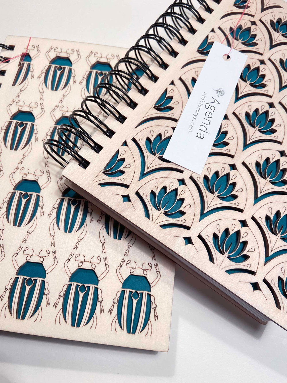 2024 diary in patterned poplar wood, refillable