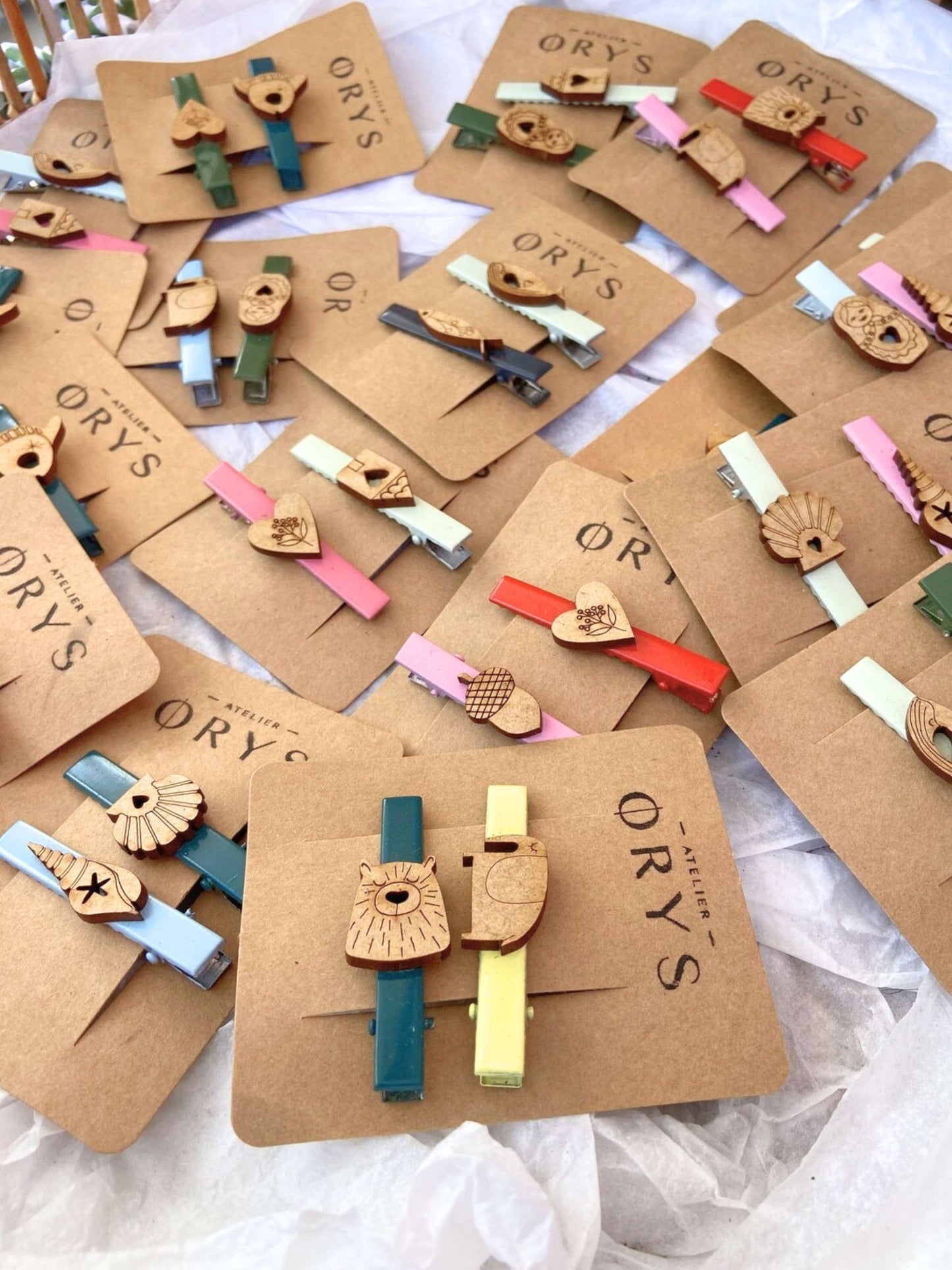 Lot de deux barrettes à cheveux, filles, colorés motifs animaux aux choix - Atelier ORYS