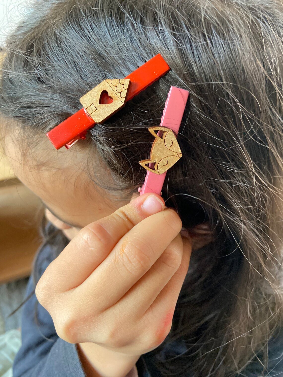 Lot de deux barrettes à cheveux, filles, colorés motifs animaux aux choix - Atelier ORYS