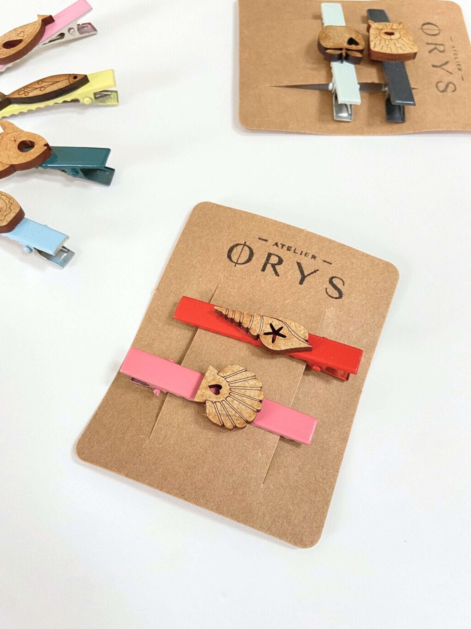 Lot de deux barrettes à cheveux, filles, colorés motifs animaux aux choix - Atelier ORYS