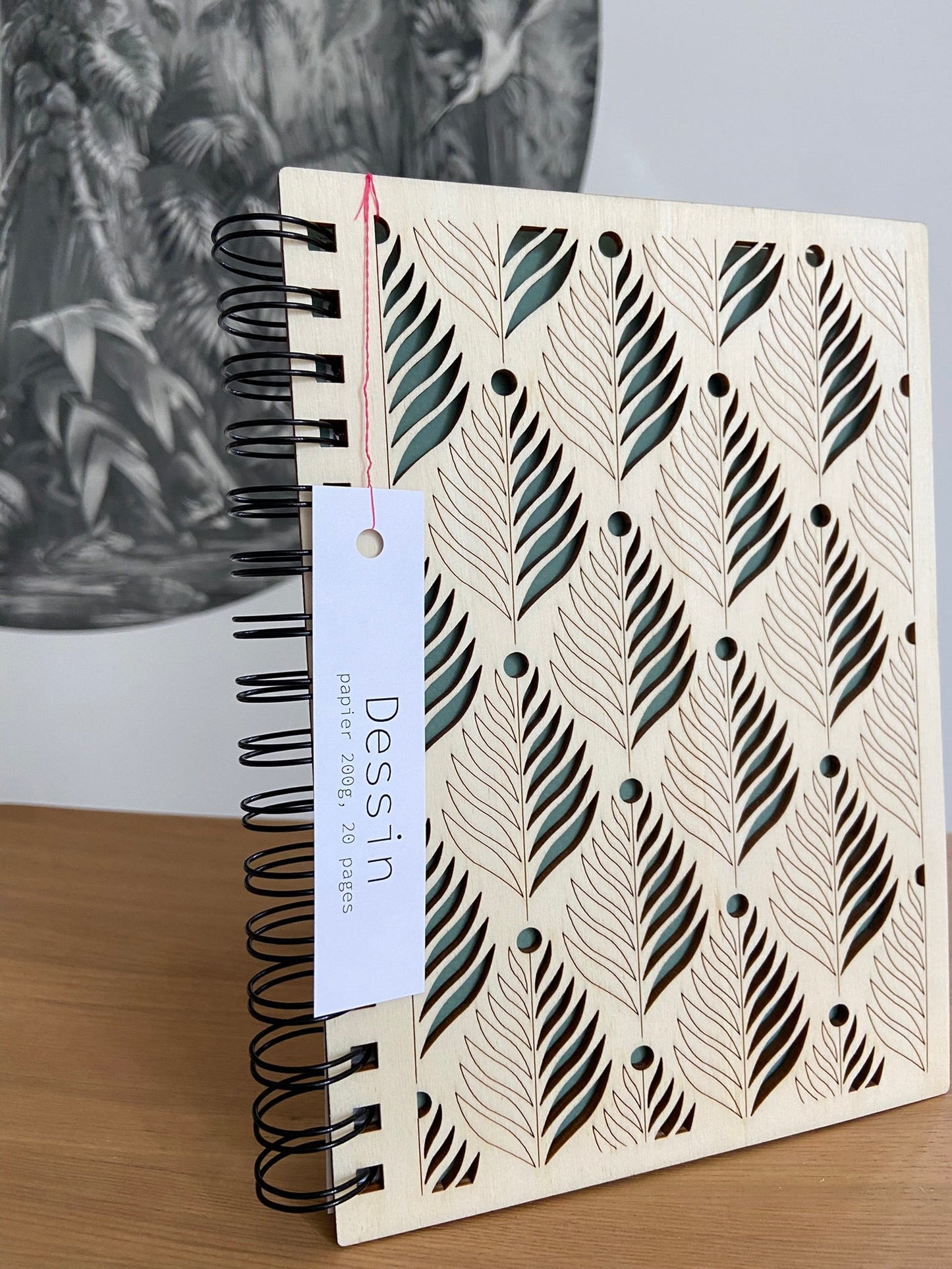 Moyen carnet, motifs fougères - Atelier ORYS