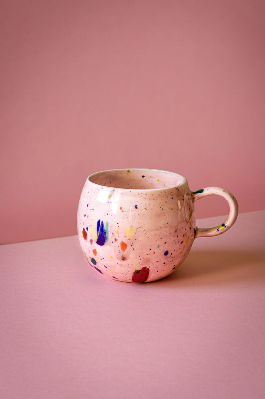 Mug Rose en grès, arc-en ciel - Atelier ORYS