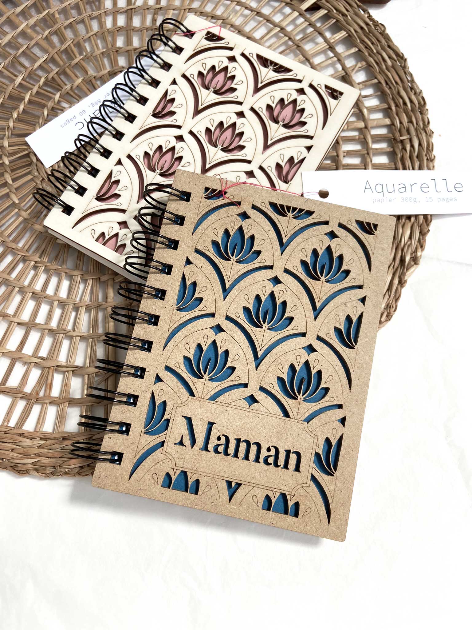 Petit carnet en bois "Maman" - Atelier ORYS