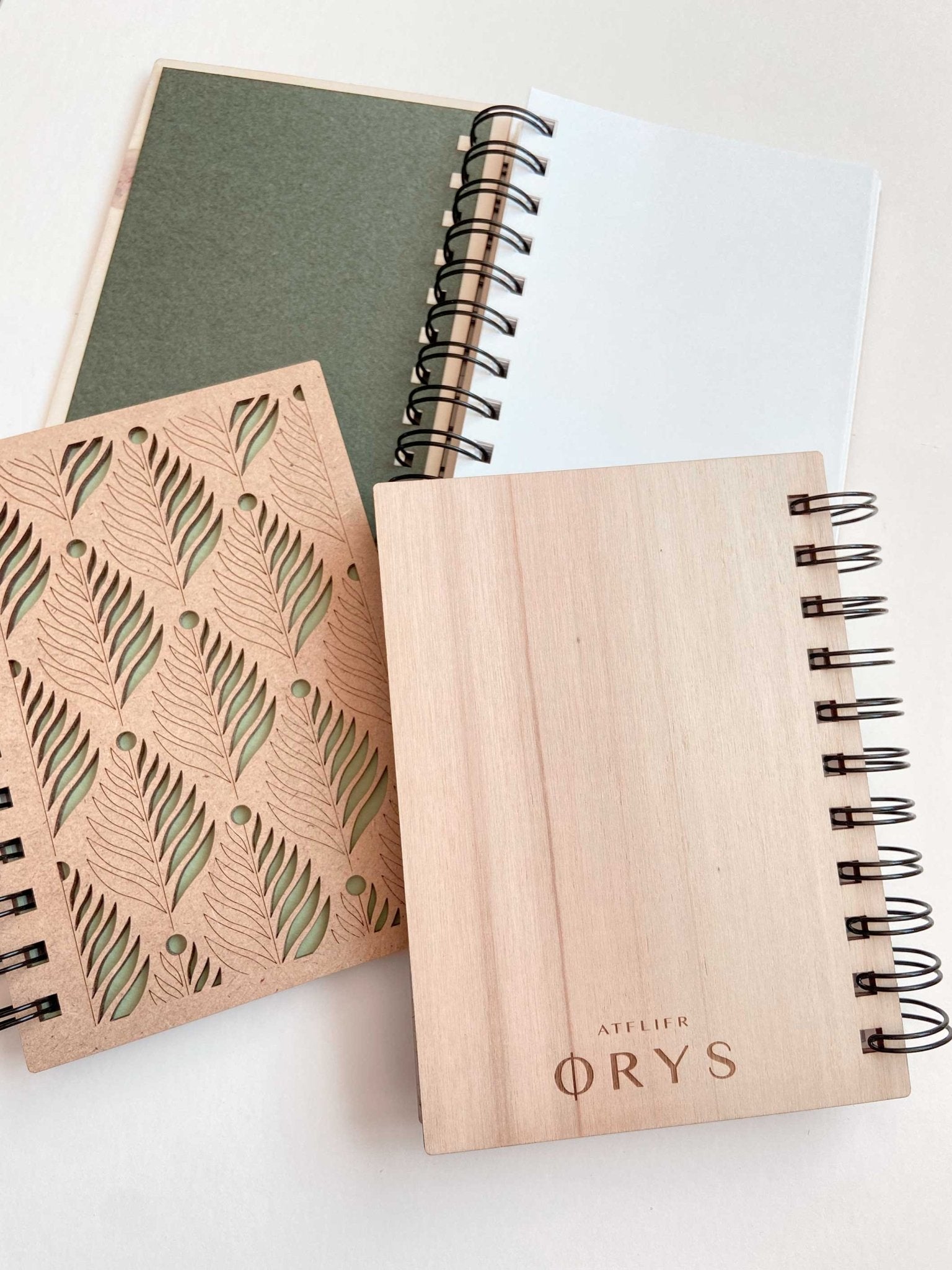 Petit carnet en bois, motif Fougères - Atelier ORYS