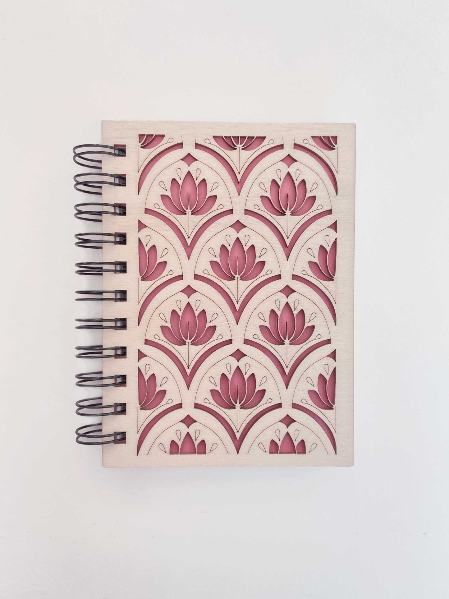 Petit carnet en bois motif Lotus - Atelier ORYS