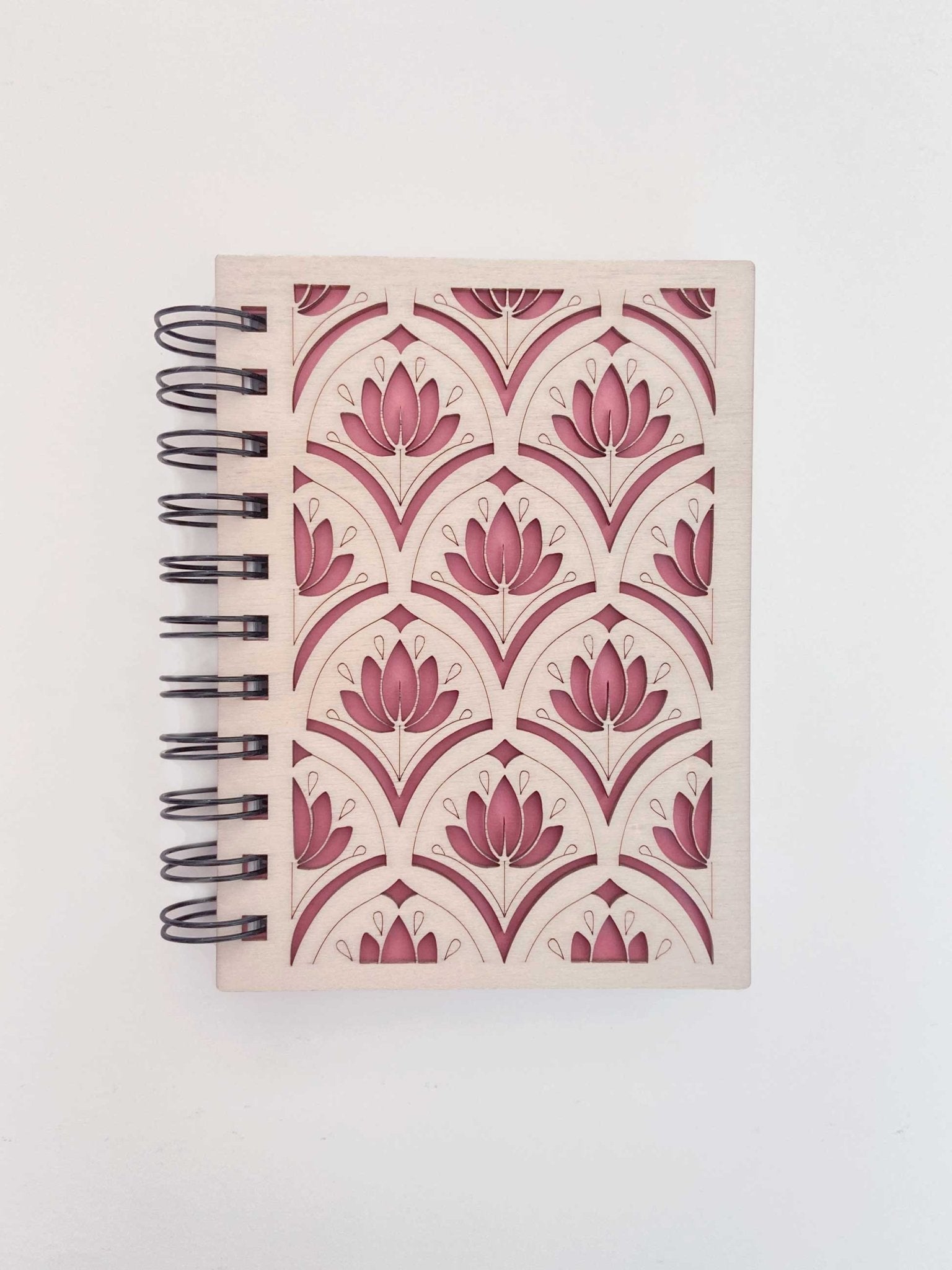 Petit carnet en bois motif Lotus - Atelier ORYS