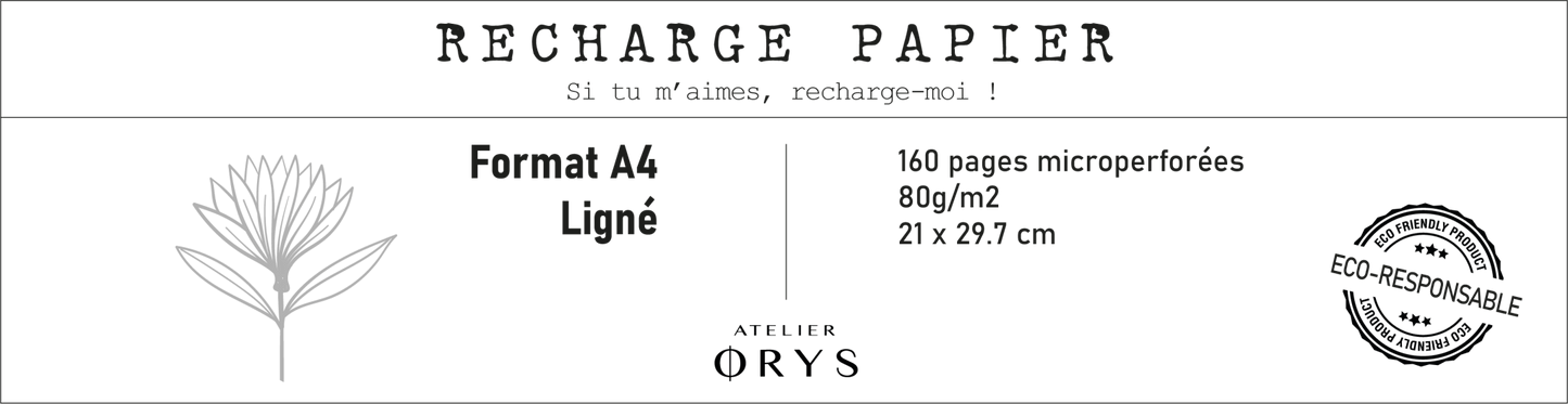 Recharge grand carnet - Lignée - Atelier ORYS