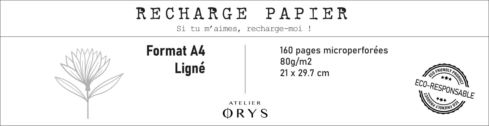 Recharge grand carnet - Lignée - Atelier ORYS