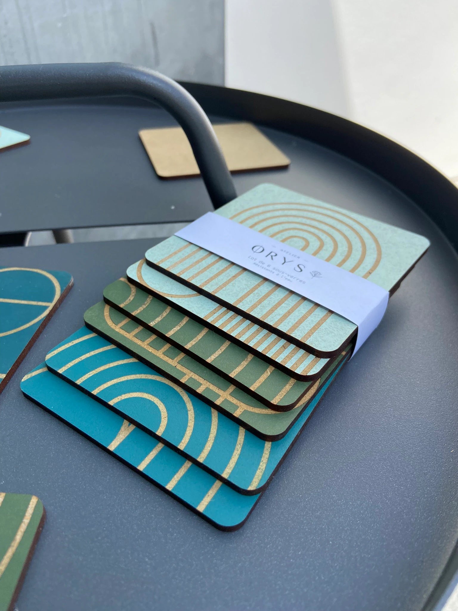 Sous-verres Design Bleu Pétrole - Atelier ORYS