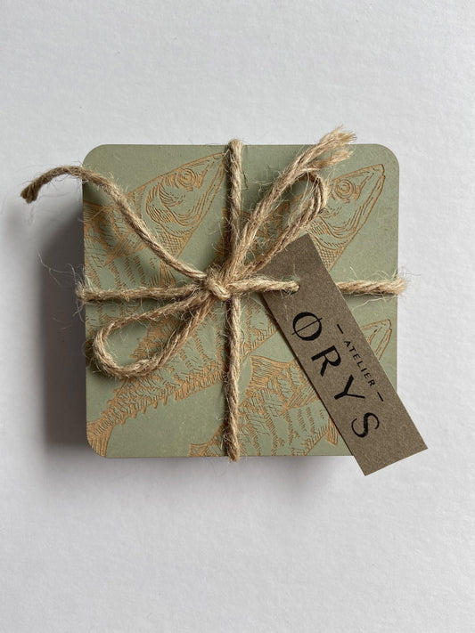 Sous-verres Vert sauge - Atelier ORYS